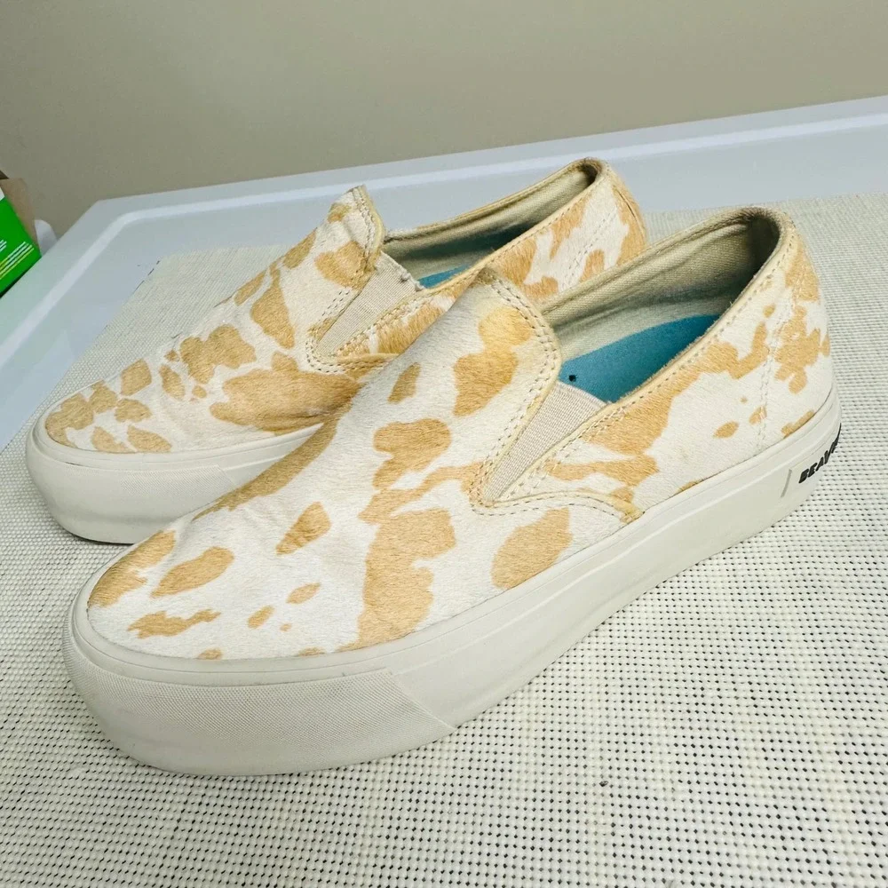 SeaVees Baja Platform Mulholland Cowhide Slip On Sneakers size 7 Womens